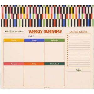 Undated weekly planner notepad desk calendar to do list pad 52 sheets 9x9